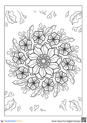 Floral Mandala Coloring Page for Adults