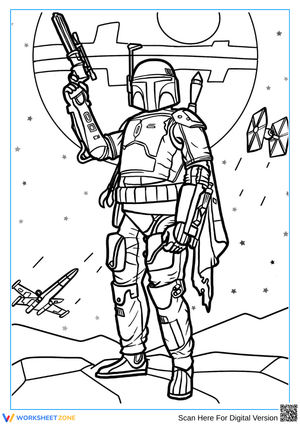 Star Wars Bounty Hunter Coloring Page for Adults