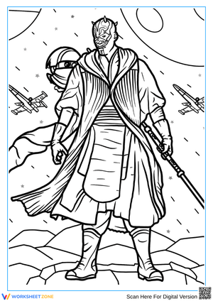 Darth Maul Star Wars Coloring Page for Adults