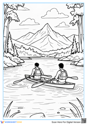Serene Lake Scene Coloring Page for Adults