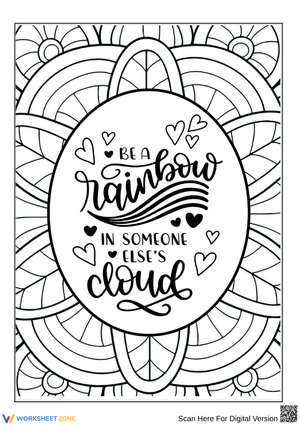 Rainbow in Someone Else’s Cloud – Inspirational Coloring Page