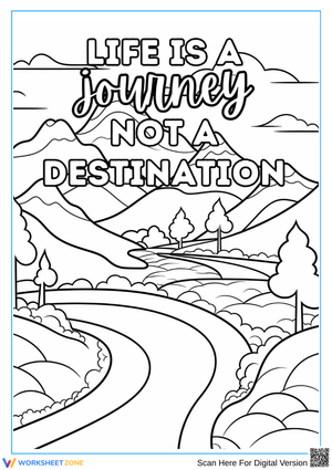 Life Is a Journey Inspirational Coloring Page for Adults