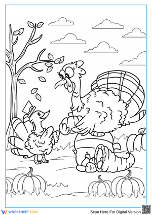 Thanksgiving Turkey Coloring Page for Adults
