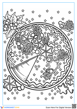 Thanksgiving Pie and Cookies Coloring Page for Adults