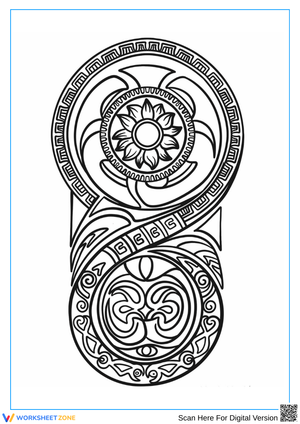 Tribal Mandala Tattoo Coloring Page for Adults