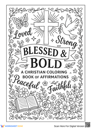 Blessed and Bold Scripture Coloring Page for Adults