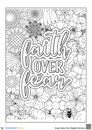 Faith Over Fear – Scripture Coloring Page for Adults