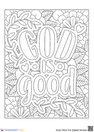 God Is Good – Scripture Coloring Page for Adults