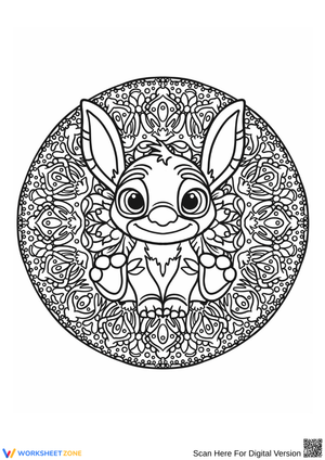 Stitch Mandala Coloring Page – Cute Disney-Inspired Art 