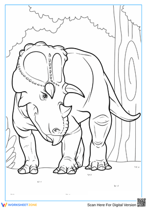 Triceratops Dinosaur Coloring Page for Kids