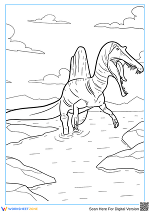 Spinosaurus Dinosaur Coloring Page for Kids