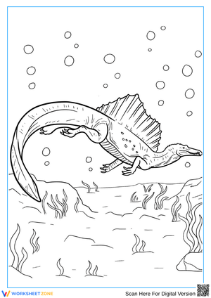 Underwater Spinosaurus Coloring Page for Kids