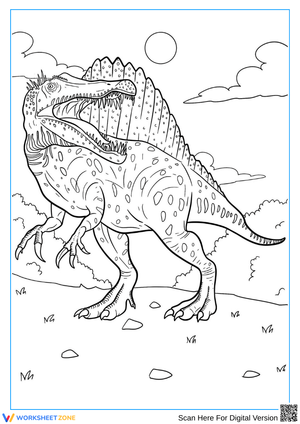 Roaring Spinosaurus Dinosaur Coloring Page
