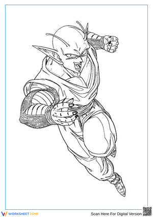 Piccolo Flying Action Pose Coloring Page