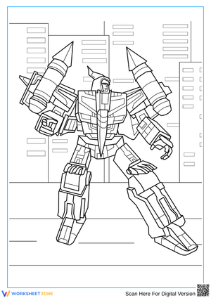 Starscream Transformer Coloring Page for Kids