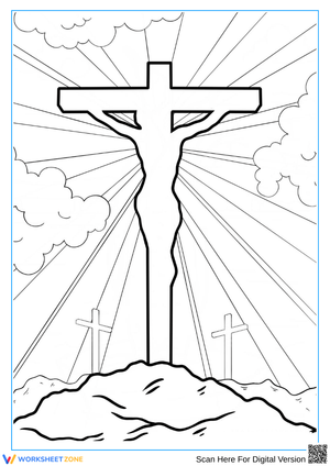 Crucifixion Coloring Page for Easter Reflection
