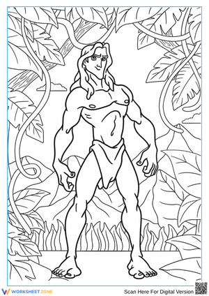 Tarzan Jungle Hero Coloring Page