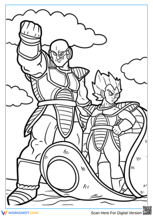Nappa and Vegeta Coloring Page – Dragon Ball Scene