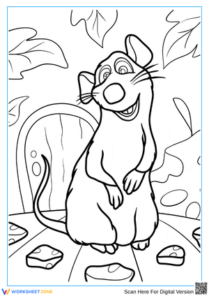 Cute Rat Chef Coloring Page – Kitchen Scene Fun