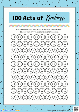 100 Acts of Kindness Chart for Kids