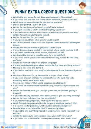 Funny Extra Credit Questions for Classroom Engagement