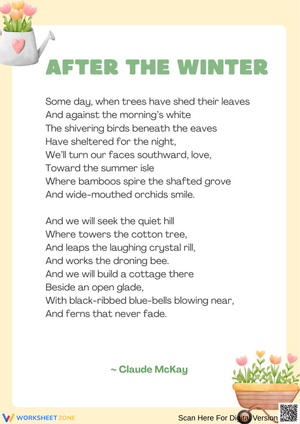 After the Winter by Claude McKay – Printable Spring Poem