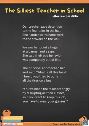 The Silliest Teacher in School – Funny Poem Poster for Kids