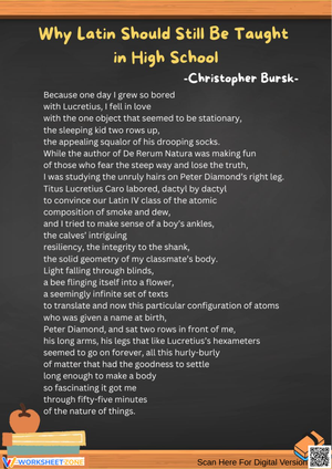 Why Latin Should Still Be Taught in High School – Printable Poem
