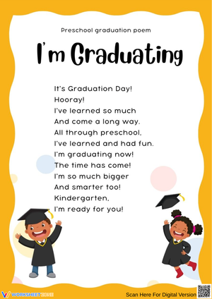 I'm Graduating – Preschool Graduation Poem