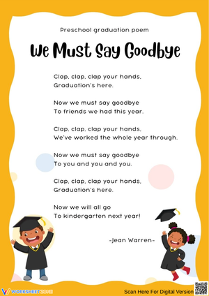 We Must Say Goodbye – Preschool Graduation Poem