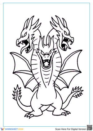 Free King Ghidorah Coloring Page for Kaiju Fans