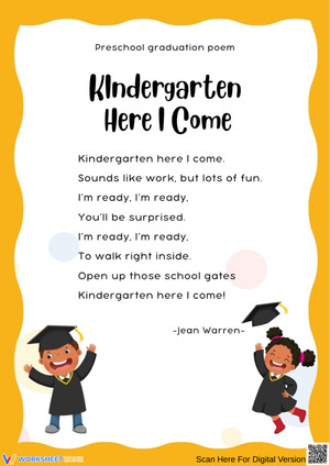 Kindergarten Here I Come – Jean Warren Poem