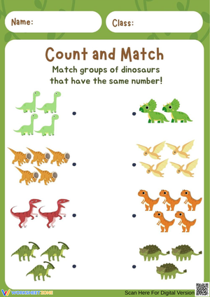 Count and Match: Dinosaur Numbers