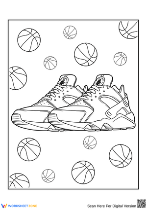 Nike Basketball Shoe Coloring Page for Kids