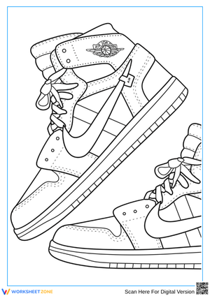Air Jordan Nike Sneaker Coloring Page