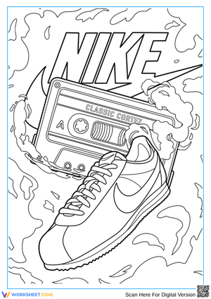 Nike Classic Cortez Retro Coloring Page