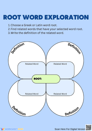 Root Word Exploration Worksheet