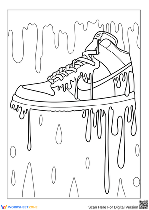 Nike Drip Art Sneaker Coloring Page