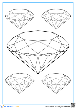 Geometric Diamond Coloring Page for Kids and Teens
