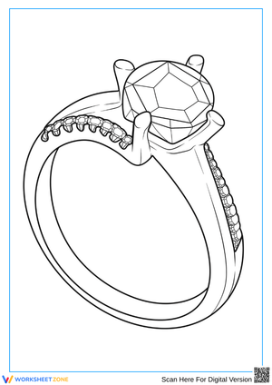 Diamond Engagement Ring Coloring Page