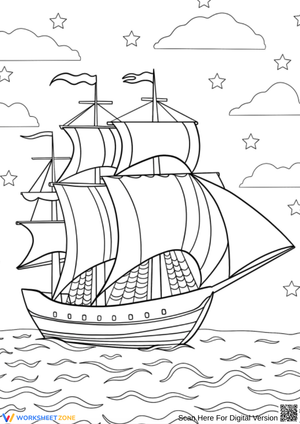 Tall Sailing Ship Coloring Page