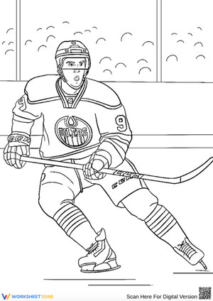 Hockey Player Coloring Page – Action Pose