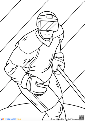 Hockey Player Coloring Page – Skater with Stick