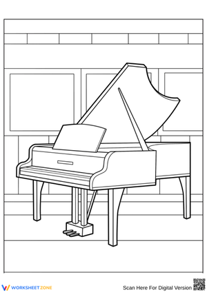 Grand Piano Coloring Page for Kid