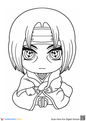 Chibi Itachi Uchiha Coloring Page for Kids