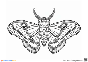Realistic Mothra Coloring Page for Kids and Adults