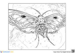 Realistic Mothra Coloring Page with Textured Background