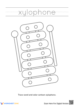 Xylophone Tracing and Coloring Page