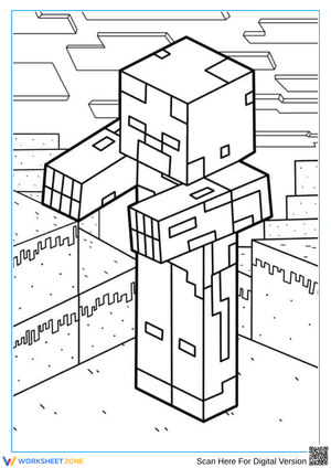 Herobrine Minecraft Coloring Page