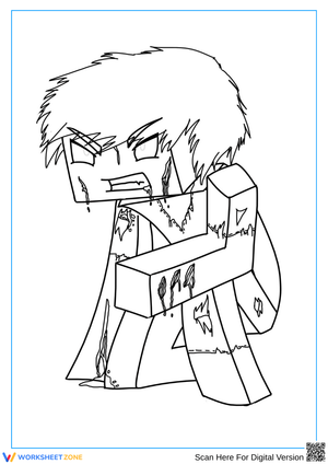 Angry Herobrine Battle Mode Coloring Page